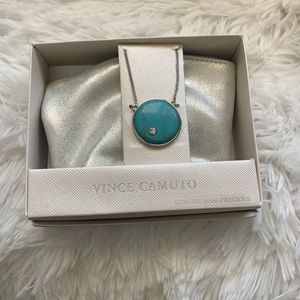 Vince Camuto turquoise gold boxed pendant